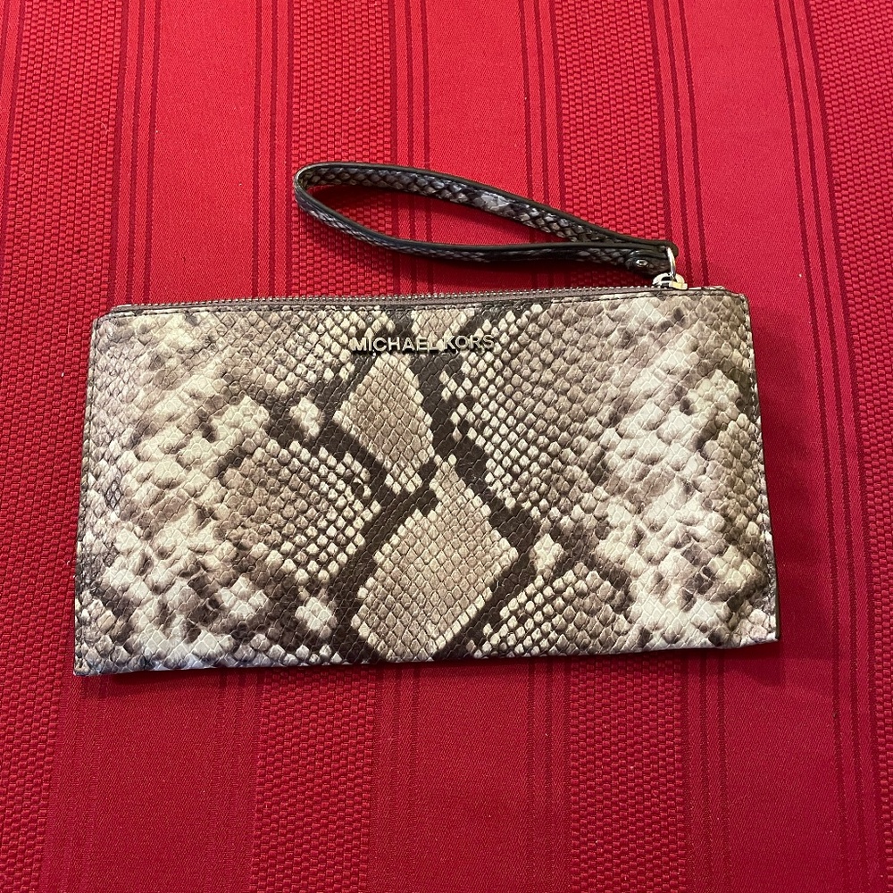 Michael Kors Jet Set Large Snakeskin Wristlet